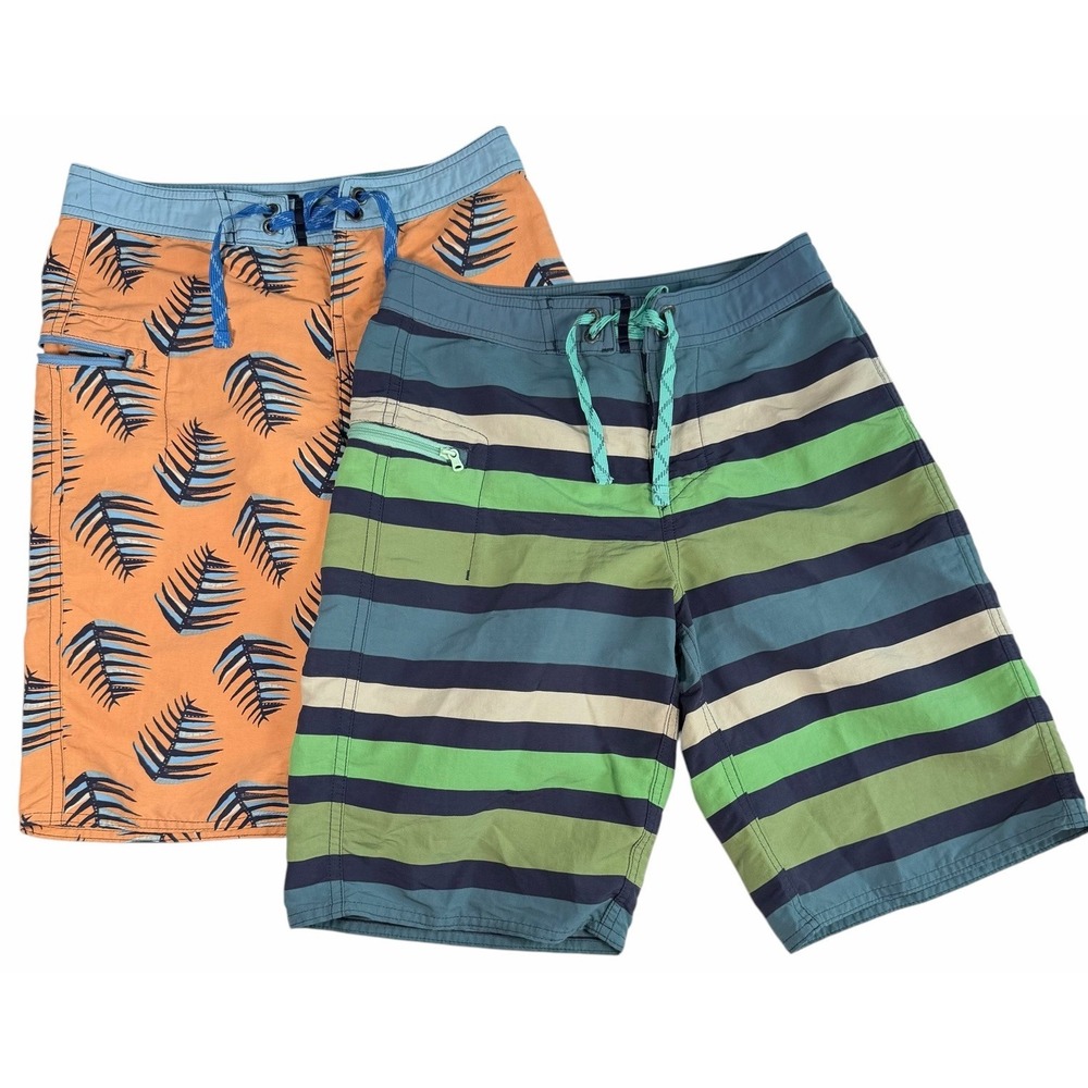 Patagonia Wavefarer Young Boys Board Shorts Swim Trunks Multicolor Size 10 Lot 2